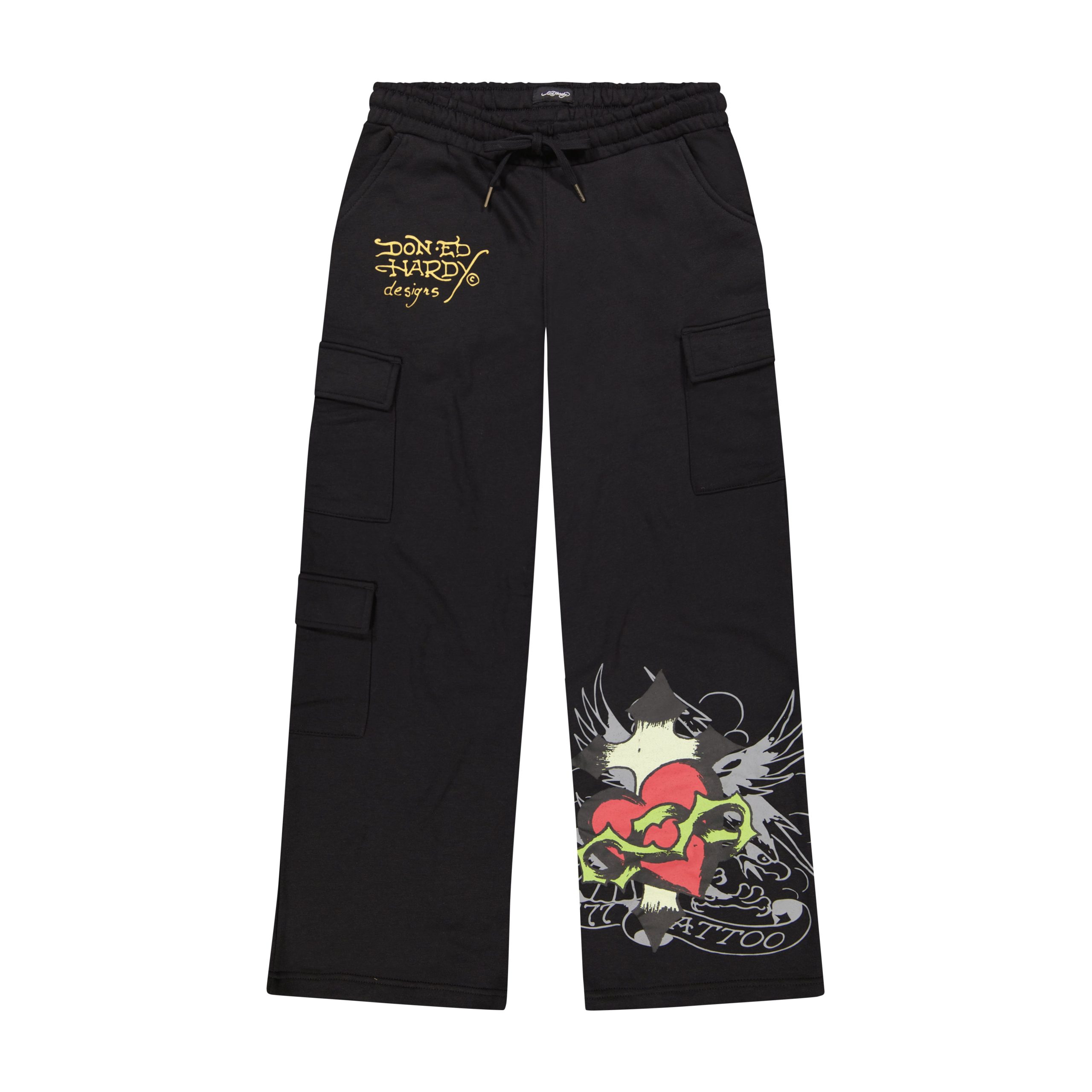 Sacred Heart Cargo Sweatpants - Black