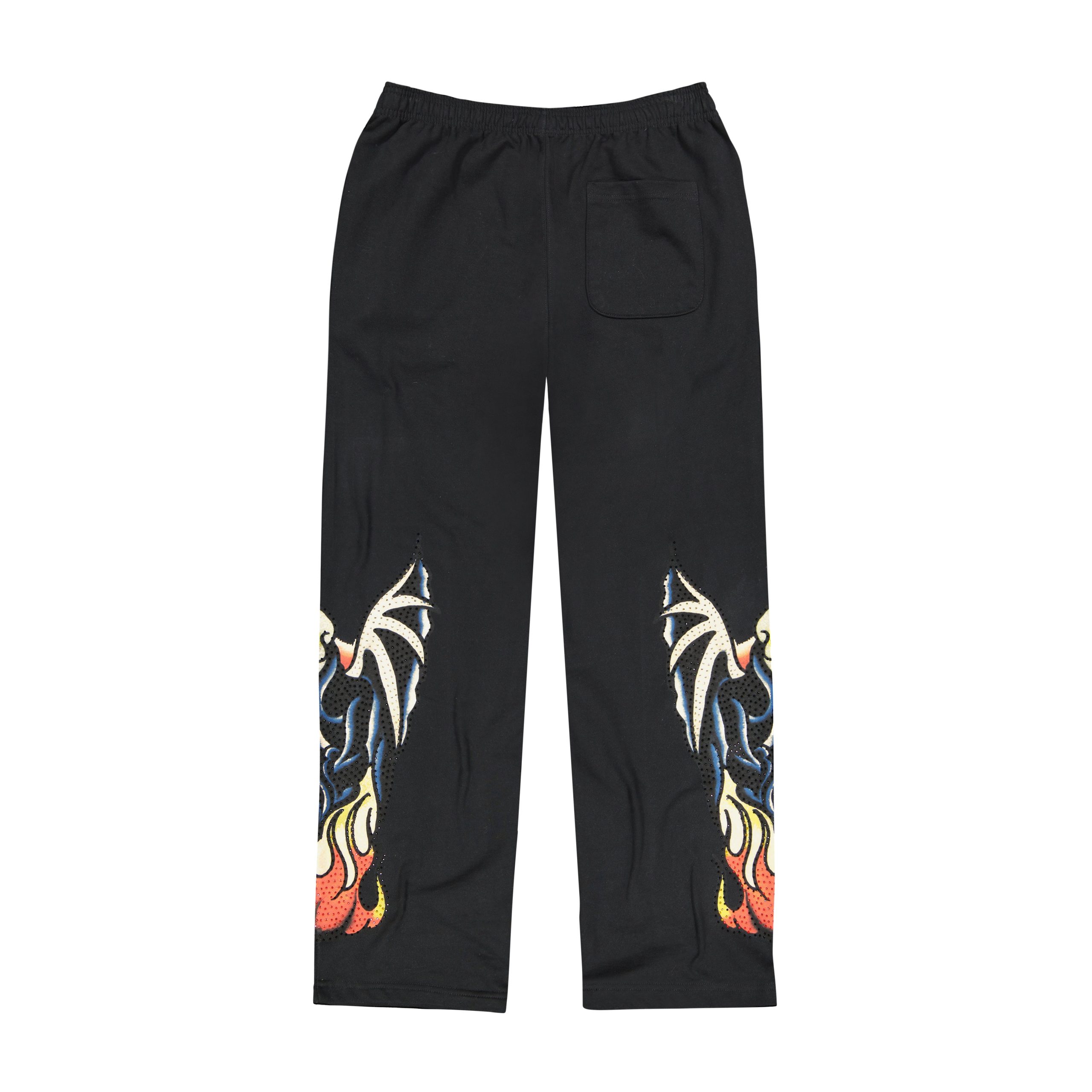 Xman Mens Rhinestone Baggy Sweatpant Black - Image 2