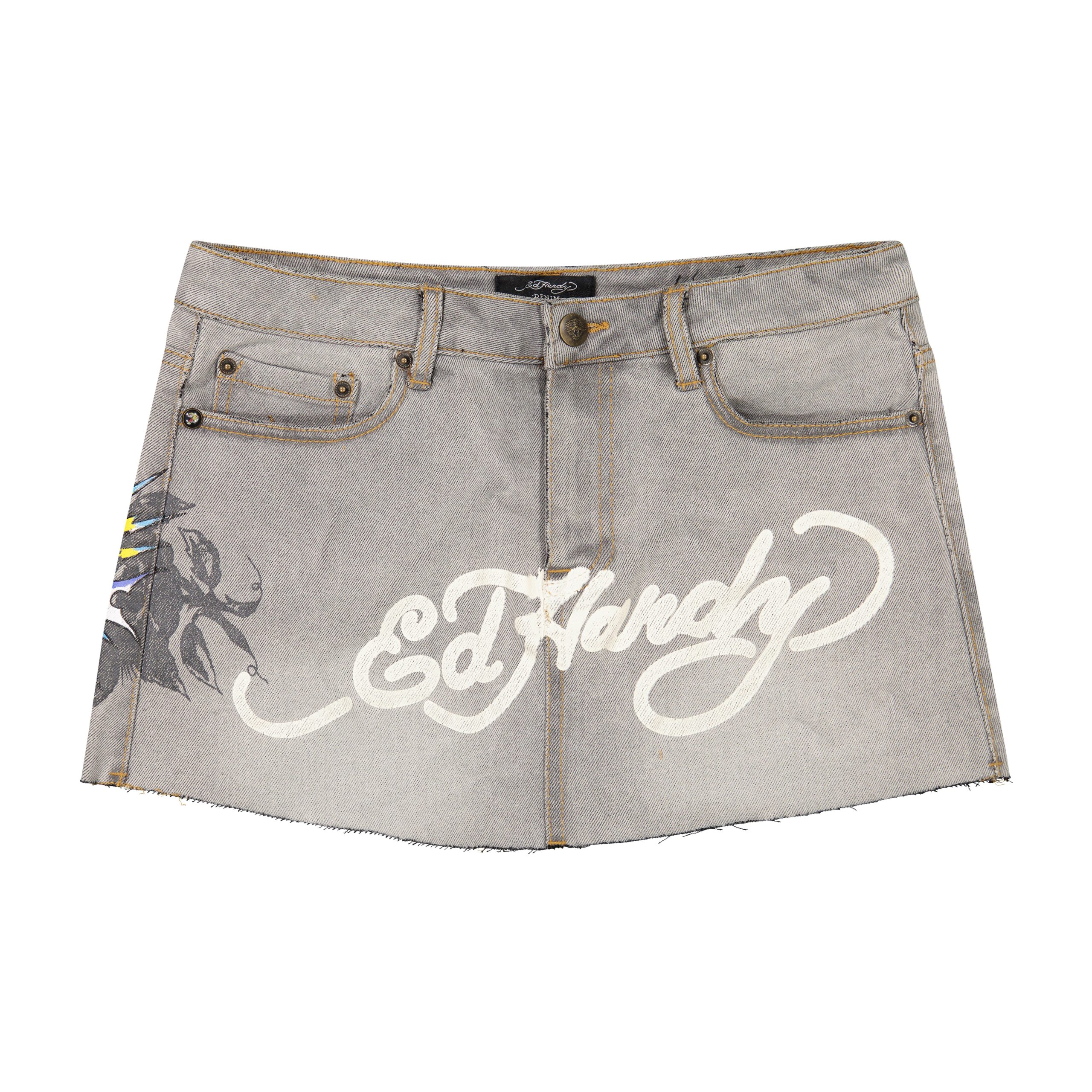 Fun Dagger Denim Mini Skirt