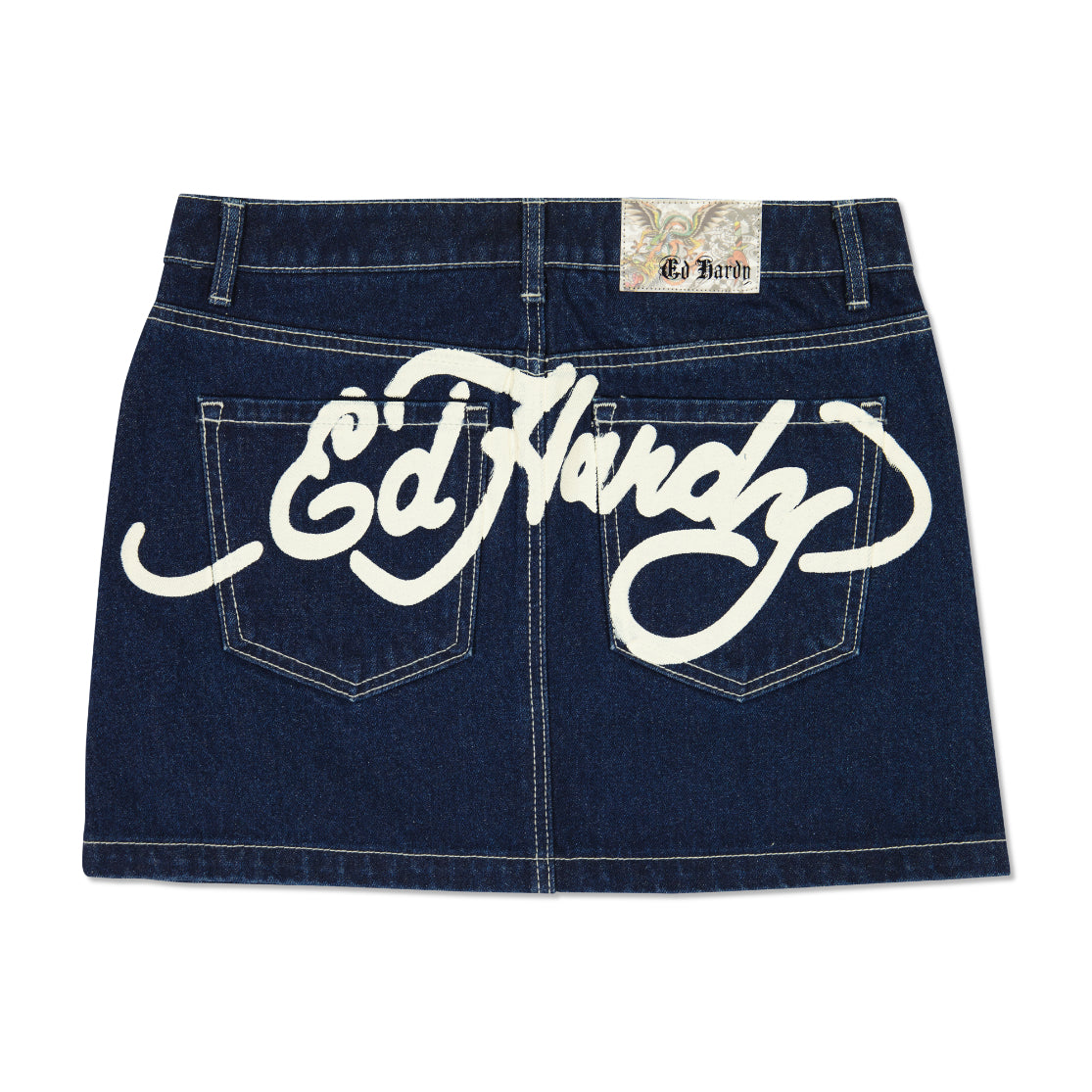 Panther Zipper Front Mini Denim Skirt - Image 2