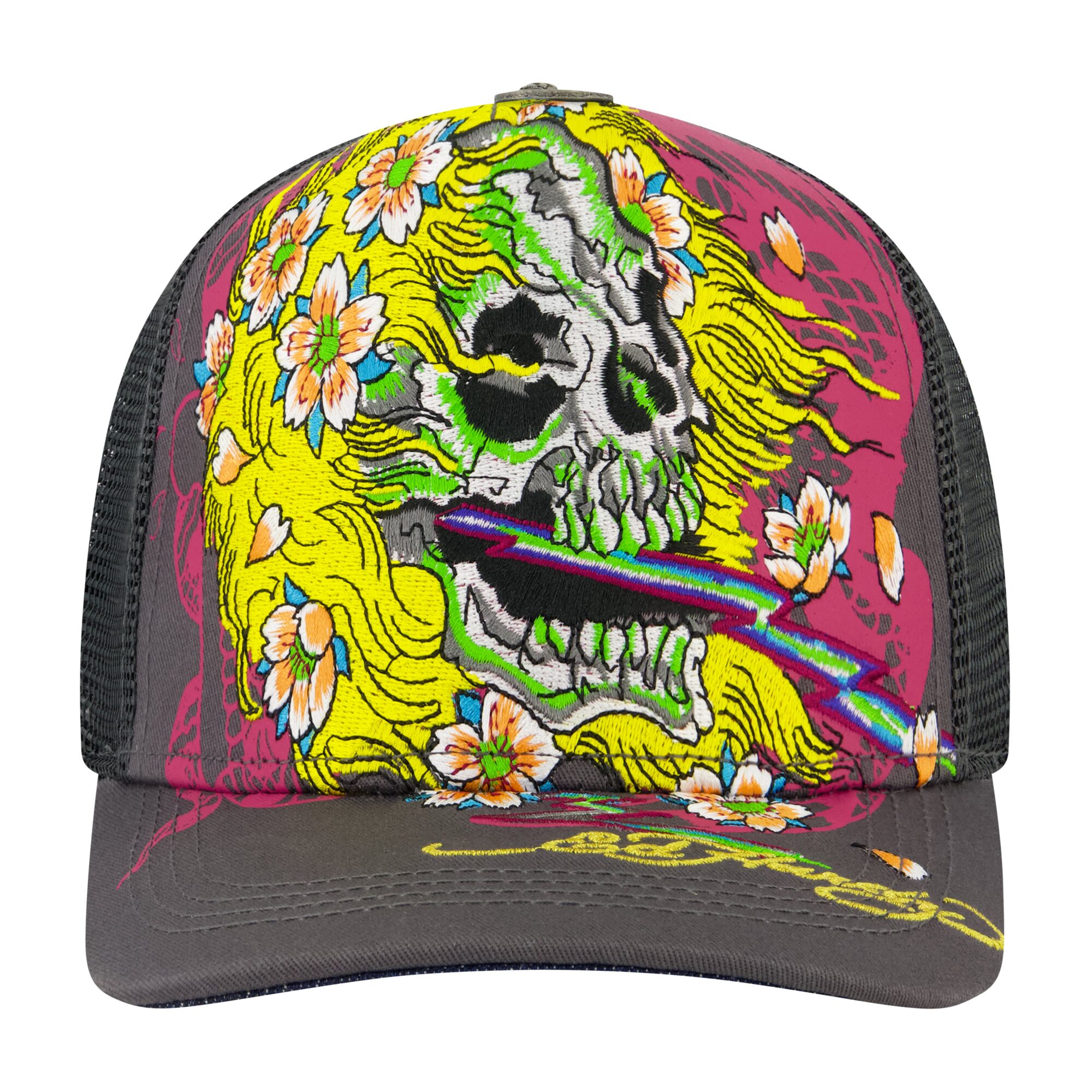 CRAZY SKULL TRUCKER HAT