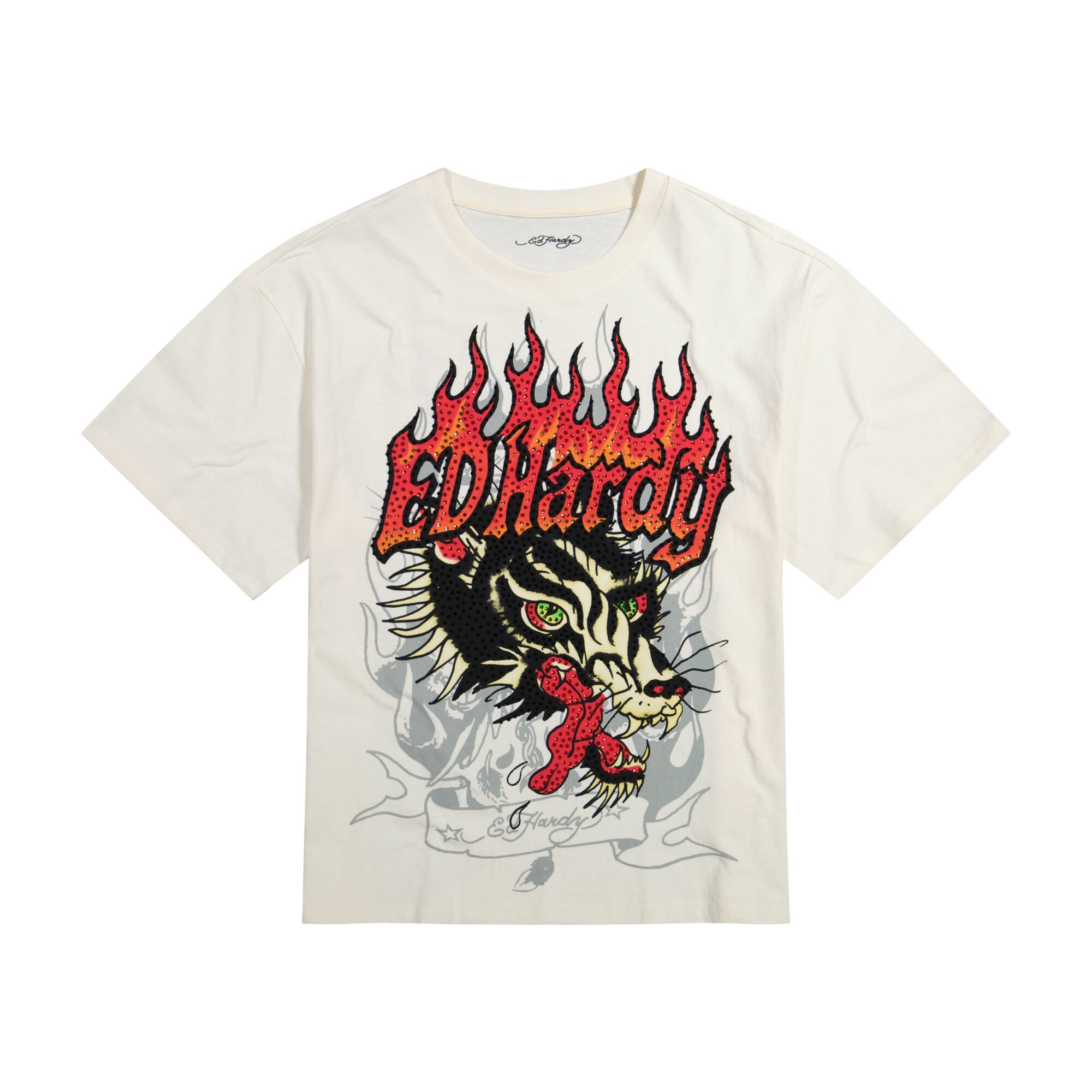WOLF HEAD RHINESTONE BOXY TEE