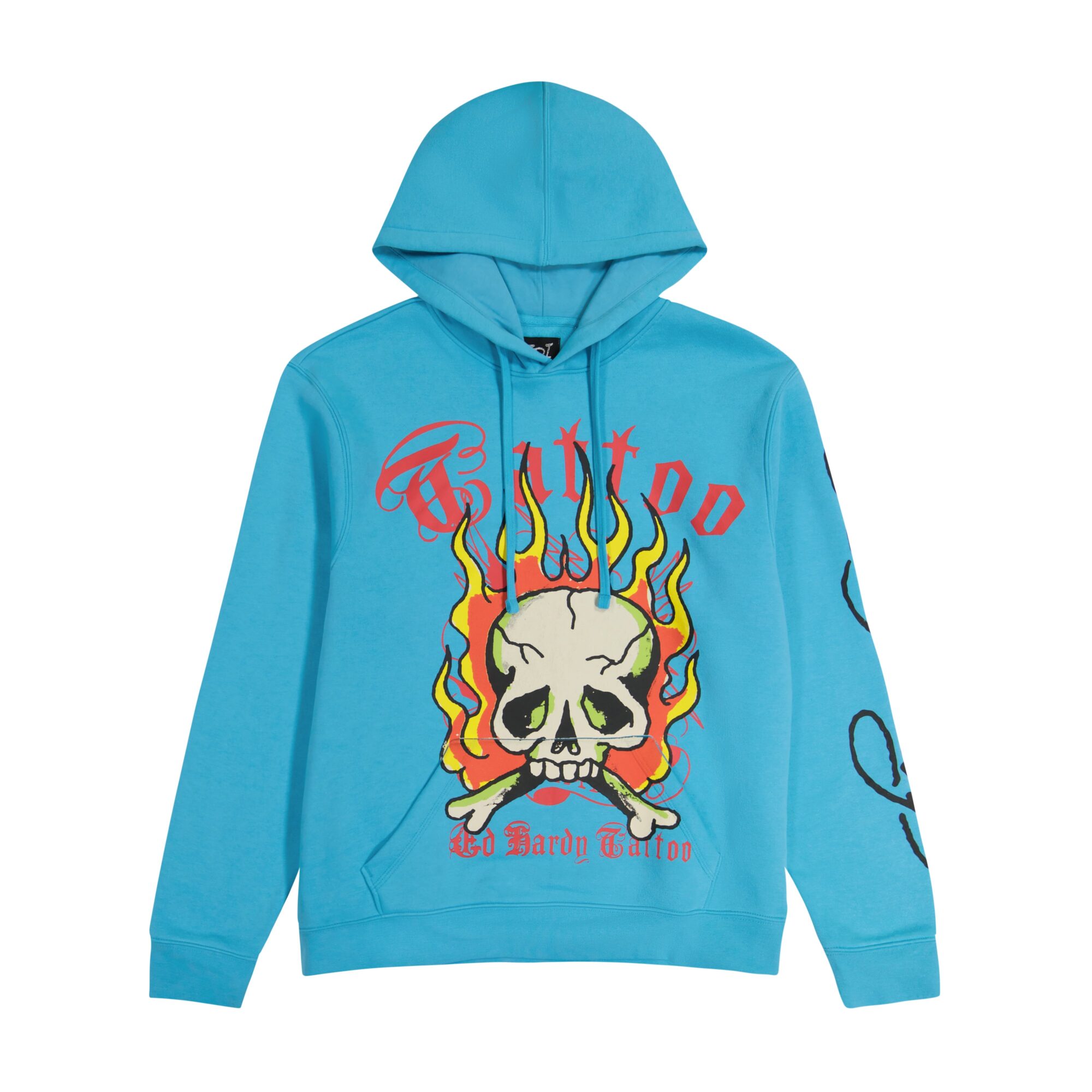 FLAME SKULL HOODIE - JEWEL