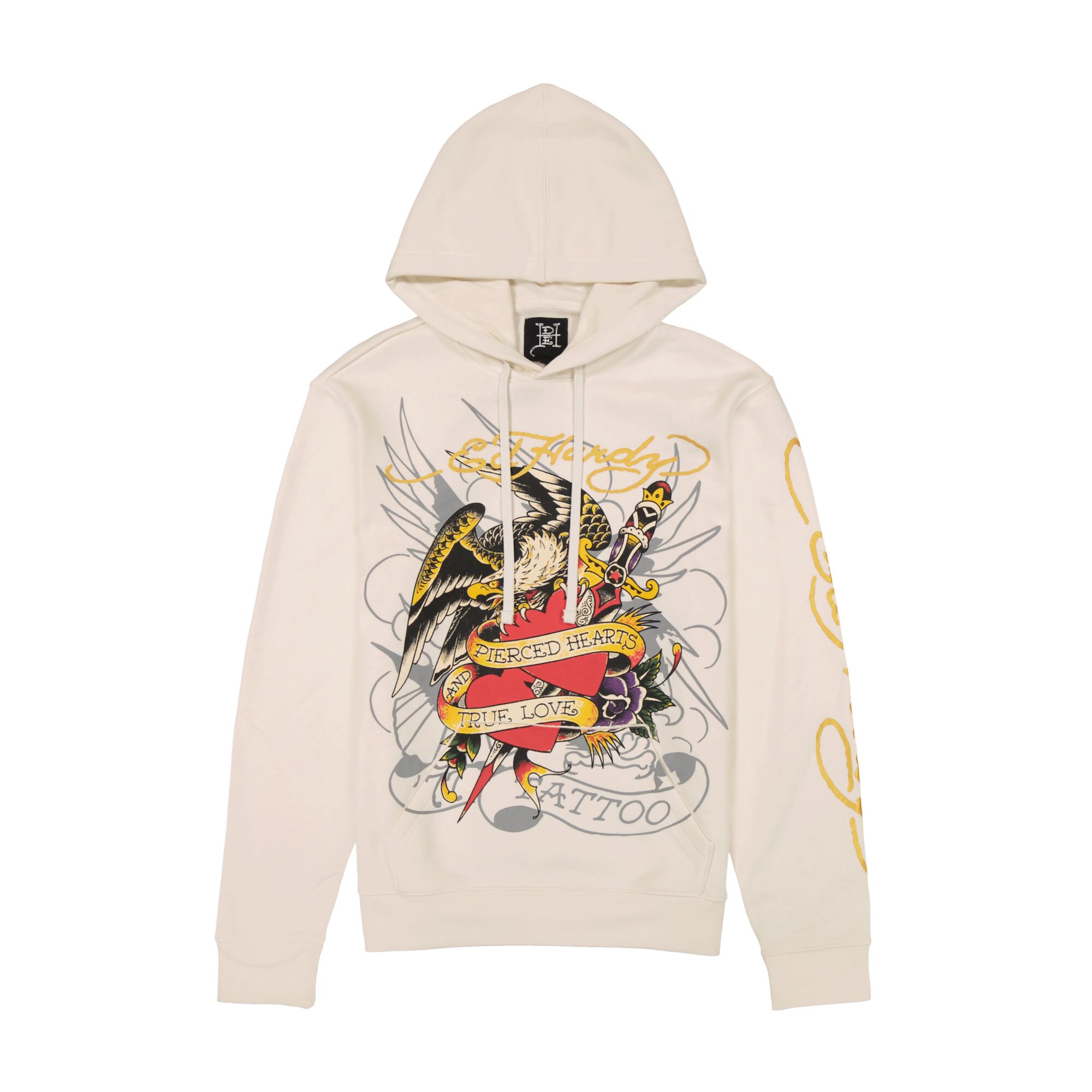 PIERCED EAGLE MENS HOODIE - IVORY
