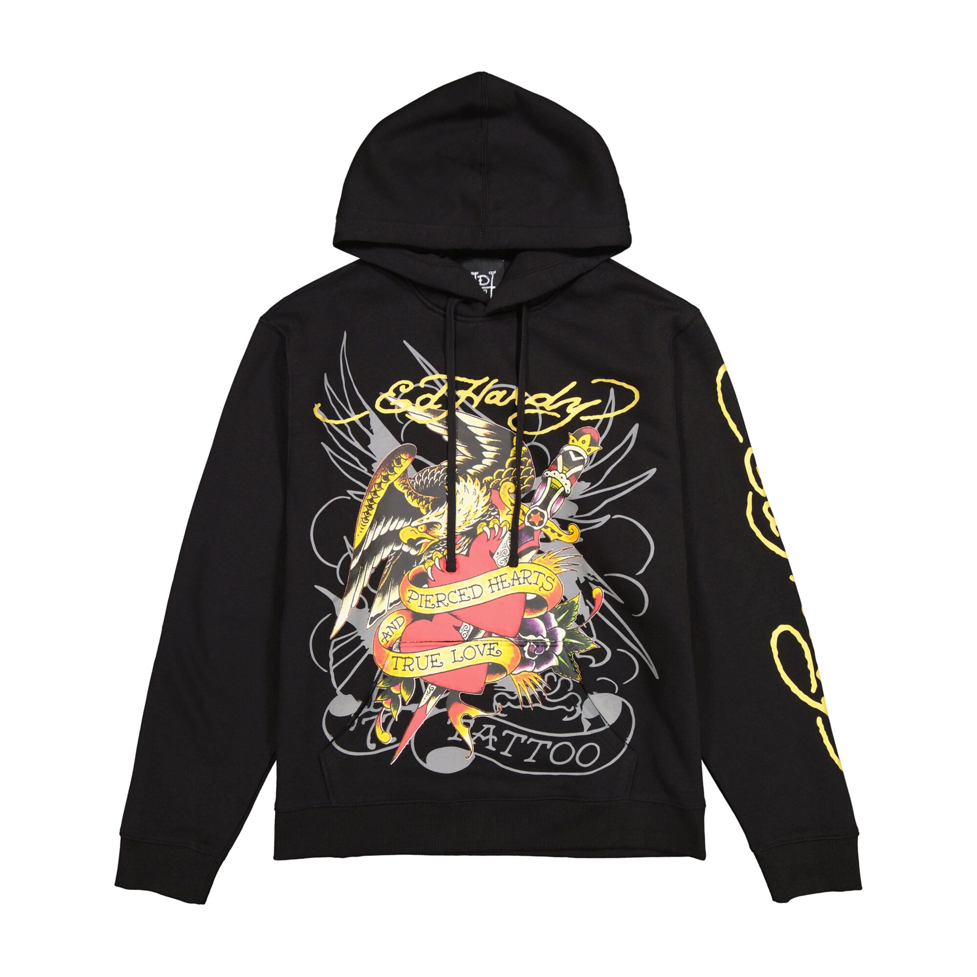 PIERCED EAGLE MENS HOODIE - BLACK