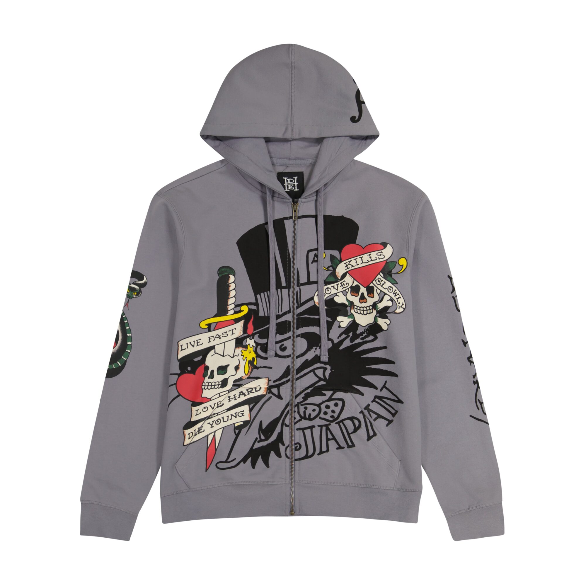 LKS SKULL HOODIE - LIGHT GREY