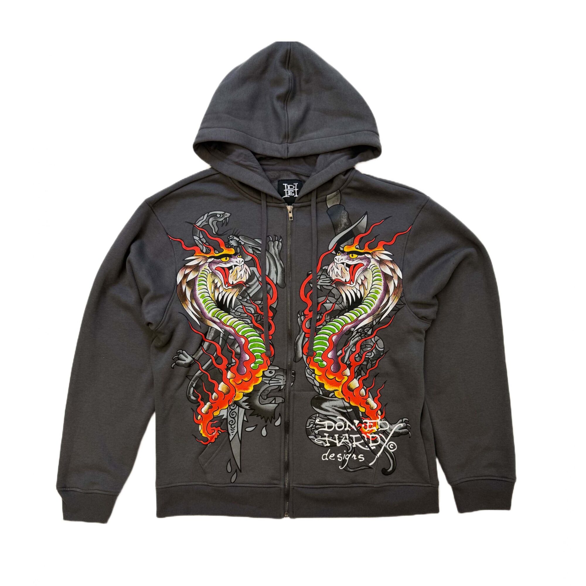 DRAGON FLAME MEN'S ZIP HOODIE