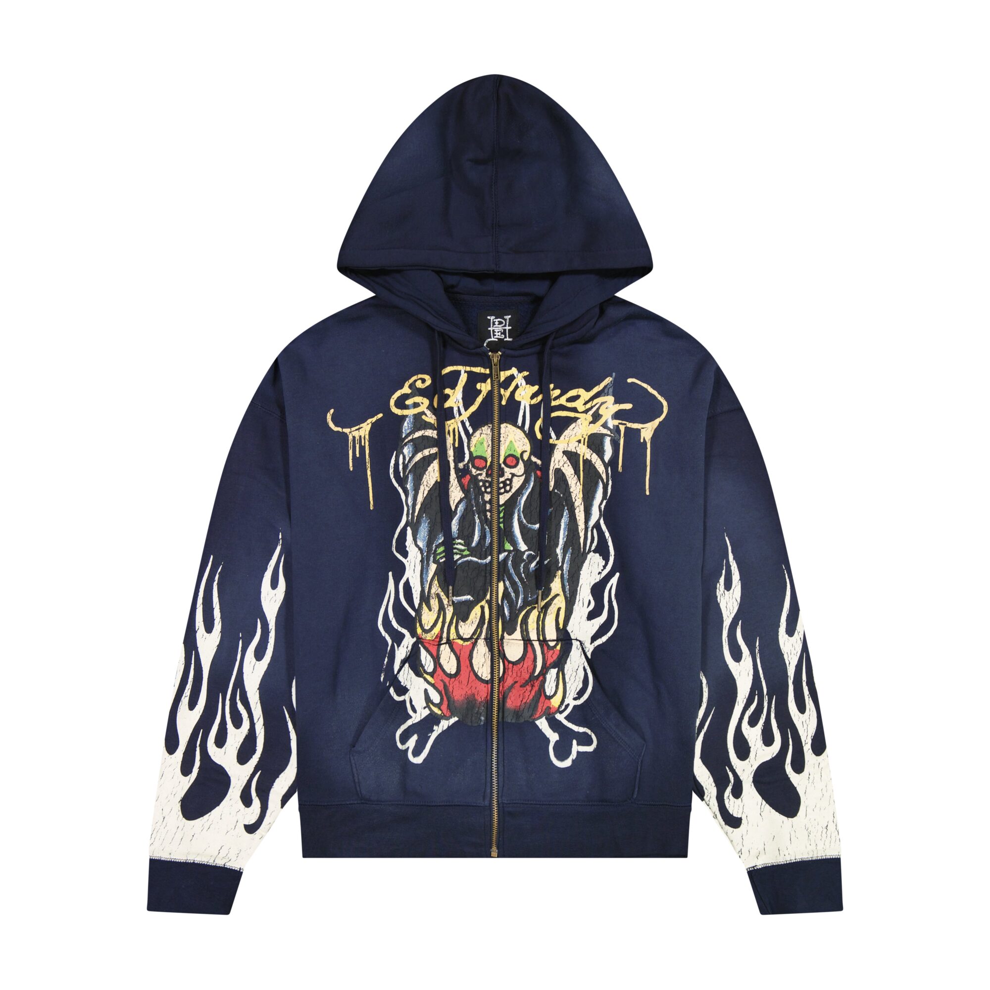 FIRE LORD BOXY ZIP HOODIE - SUNFADE NAVY