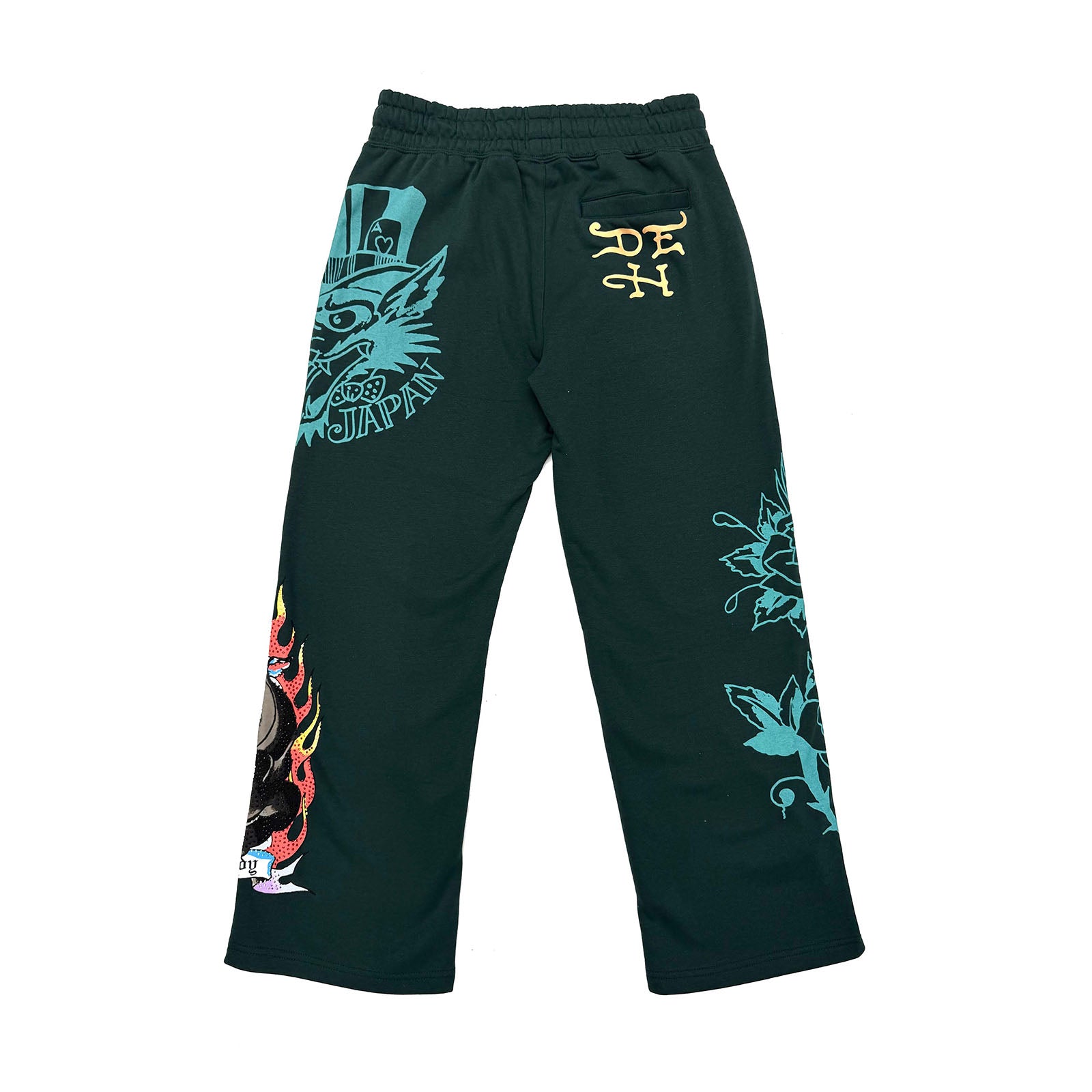 FIRE PANTHER RHINESTONE BAGGY SWEATPANTS