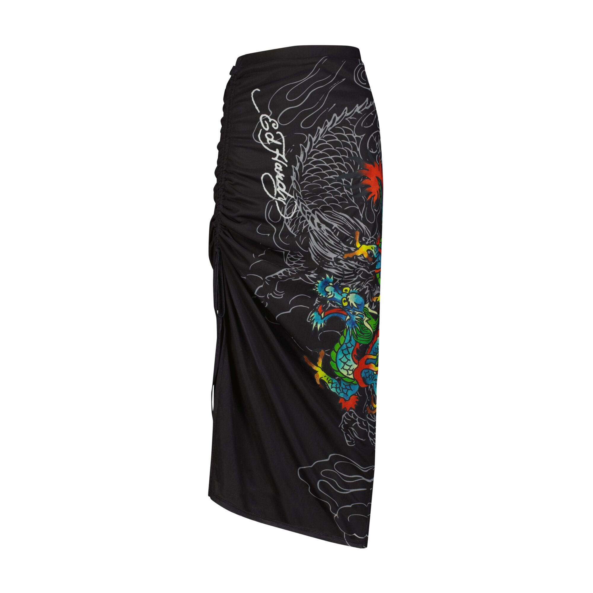 DRAGON PRINT MESH MAXI SKIRT
