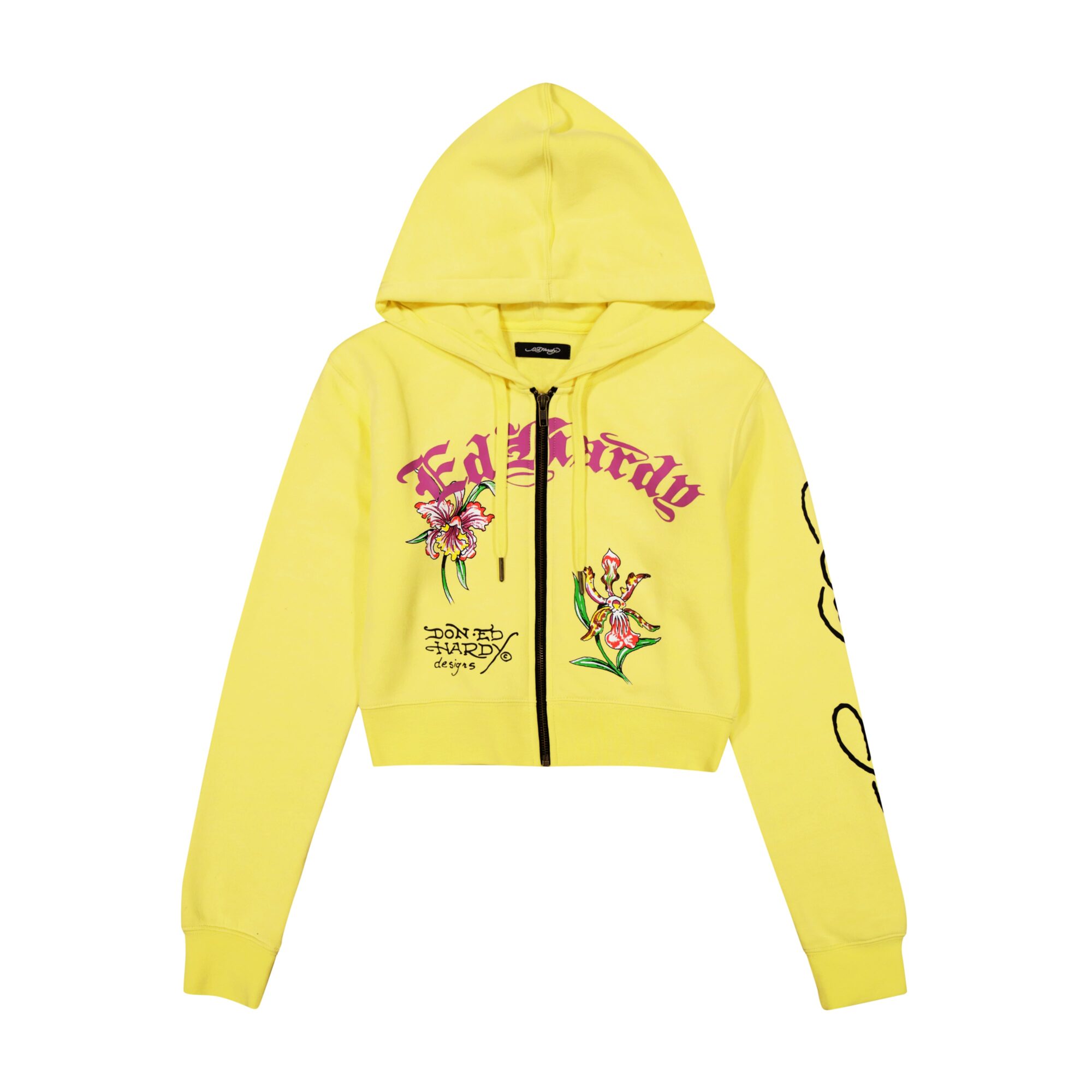 PHOENIX CROPPED HOODIE - LEMON
