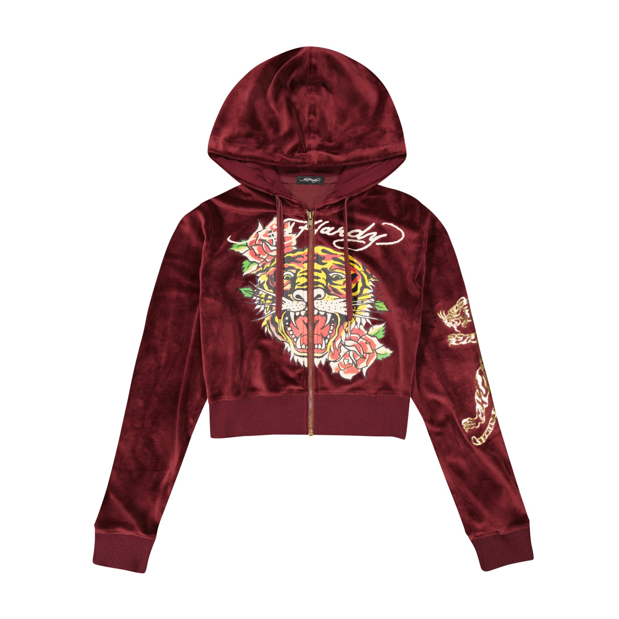 RETRO TIGER Y2K VELOUR HOODIE
