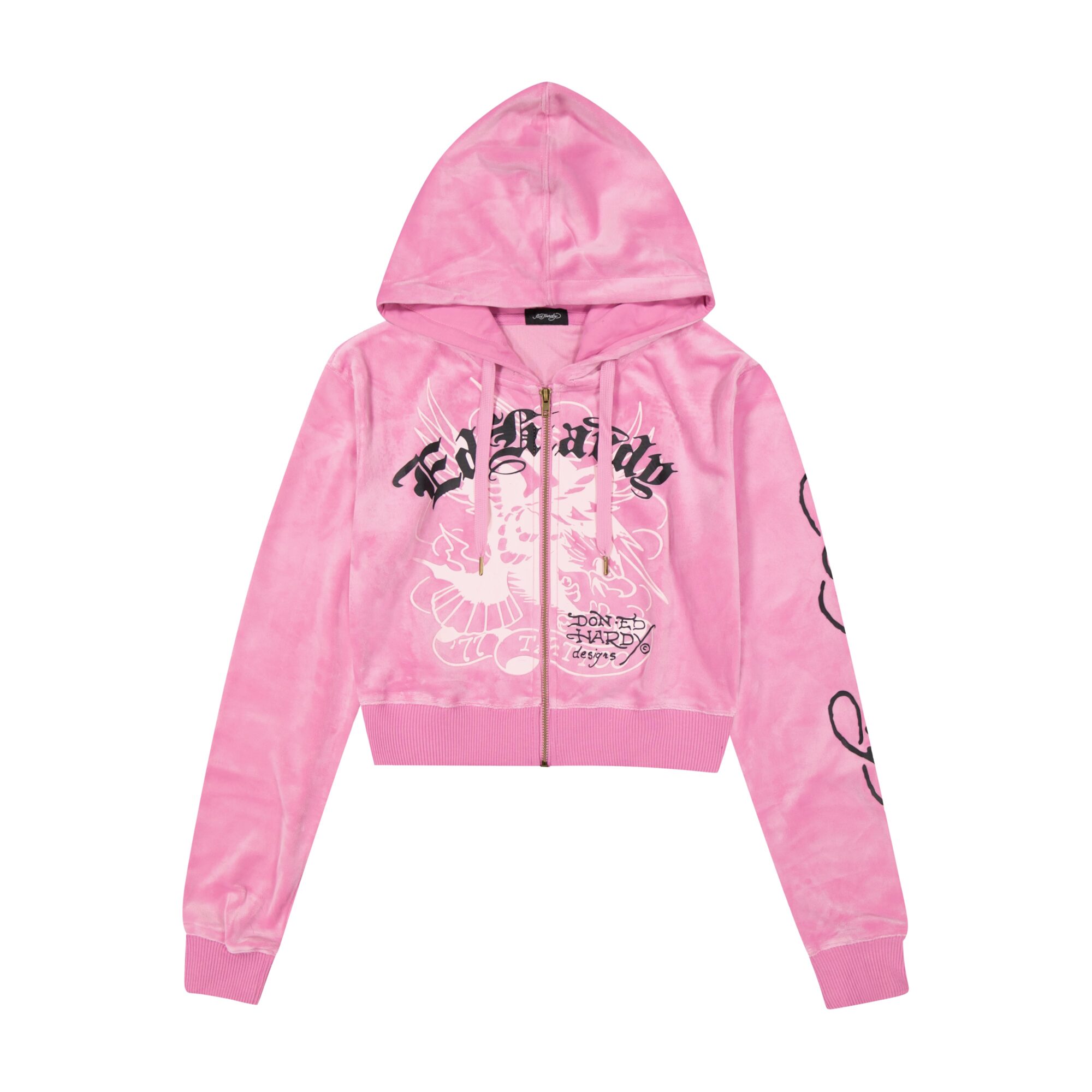PANTHER CROWN VELOUR ZIP FRONT HOODIE