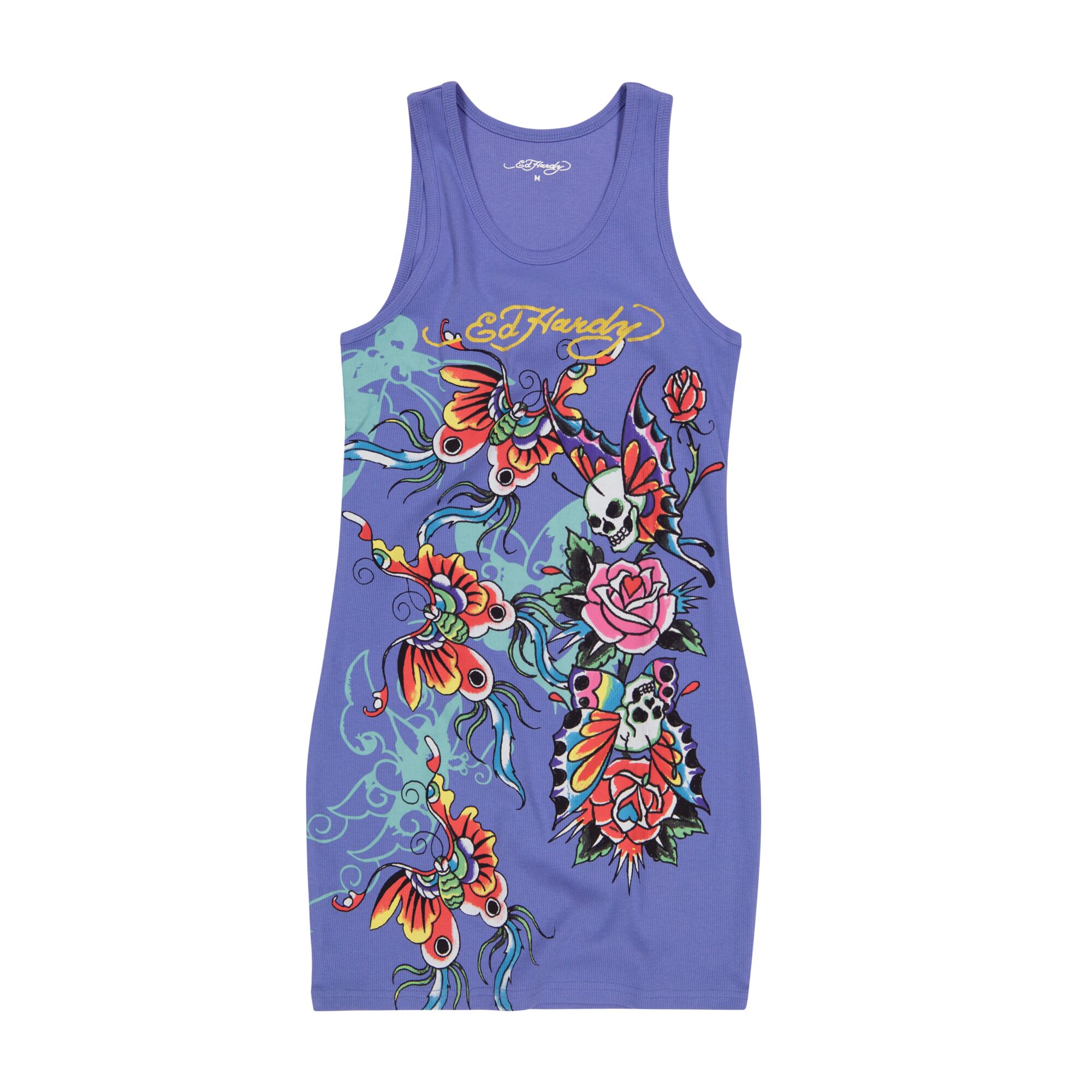 BUTTERFLIES RIB TANK DRESS