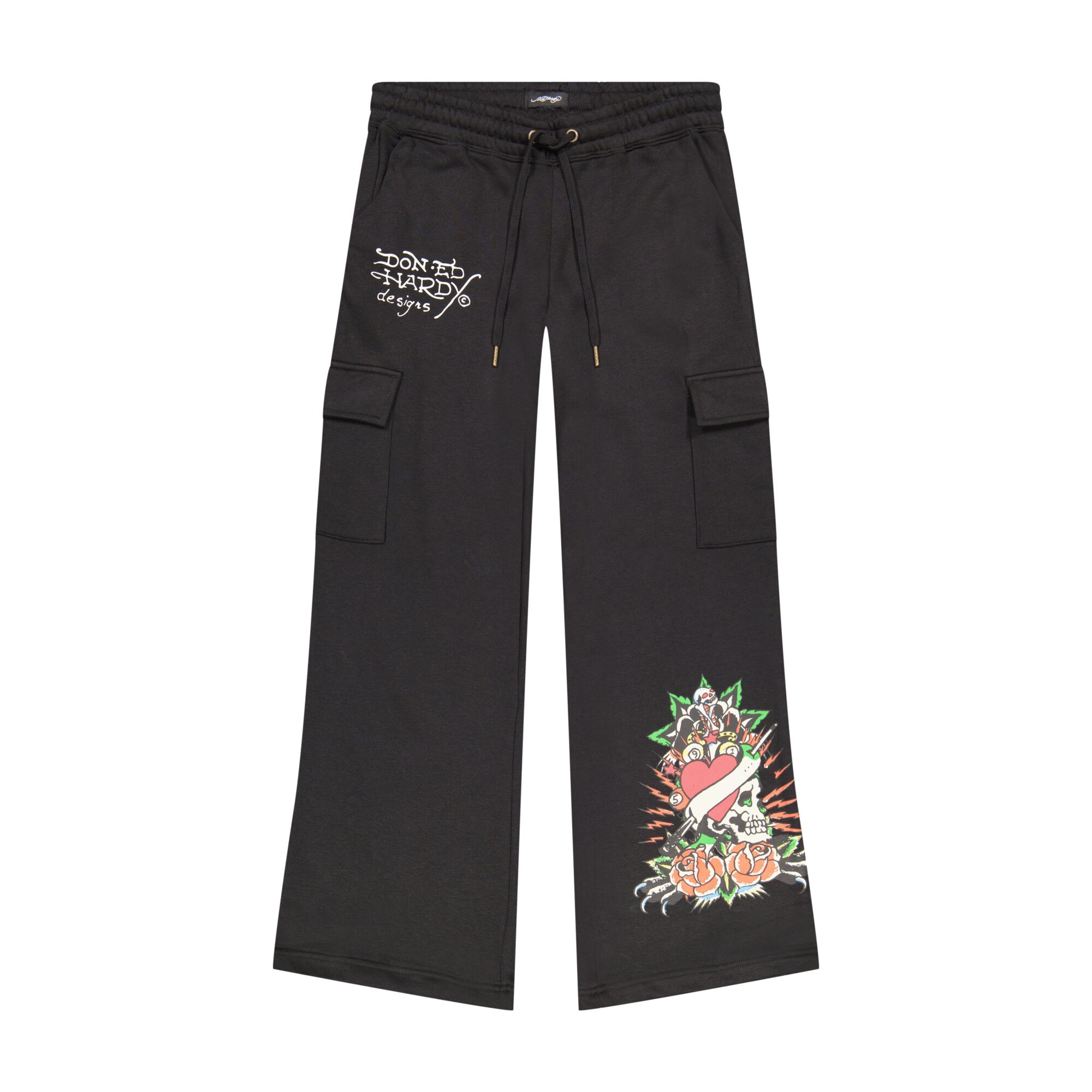 ROSE SKULL CARGO SWEATPANTS