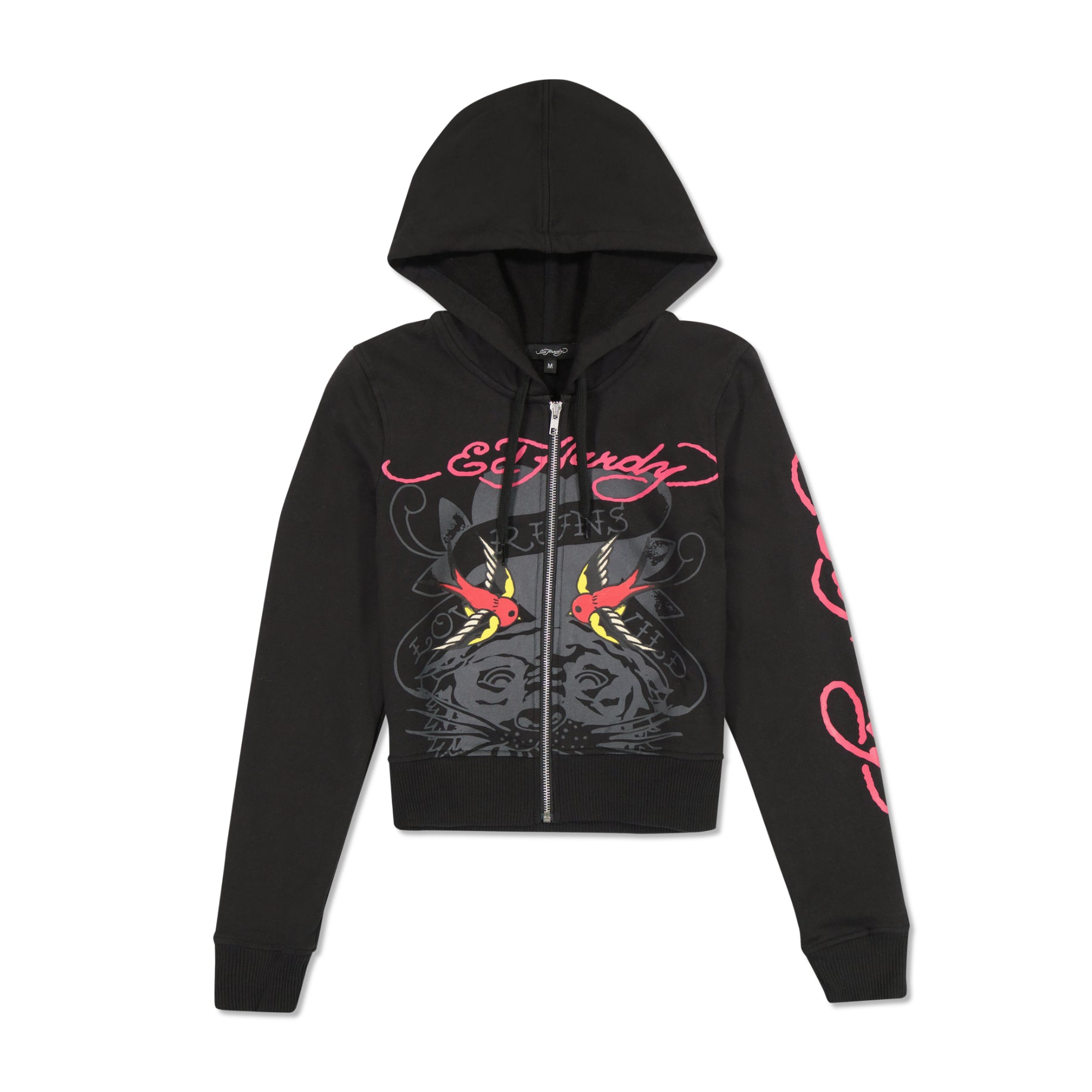 TIGER SWALLOW CROPPED ZIP FLEECE HOODIE