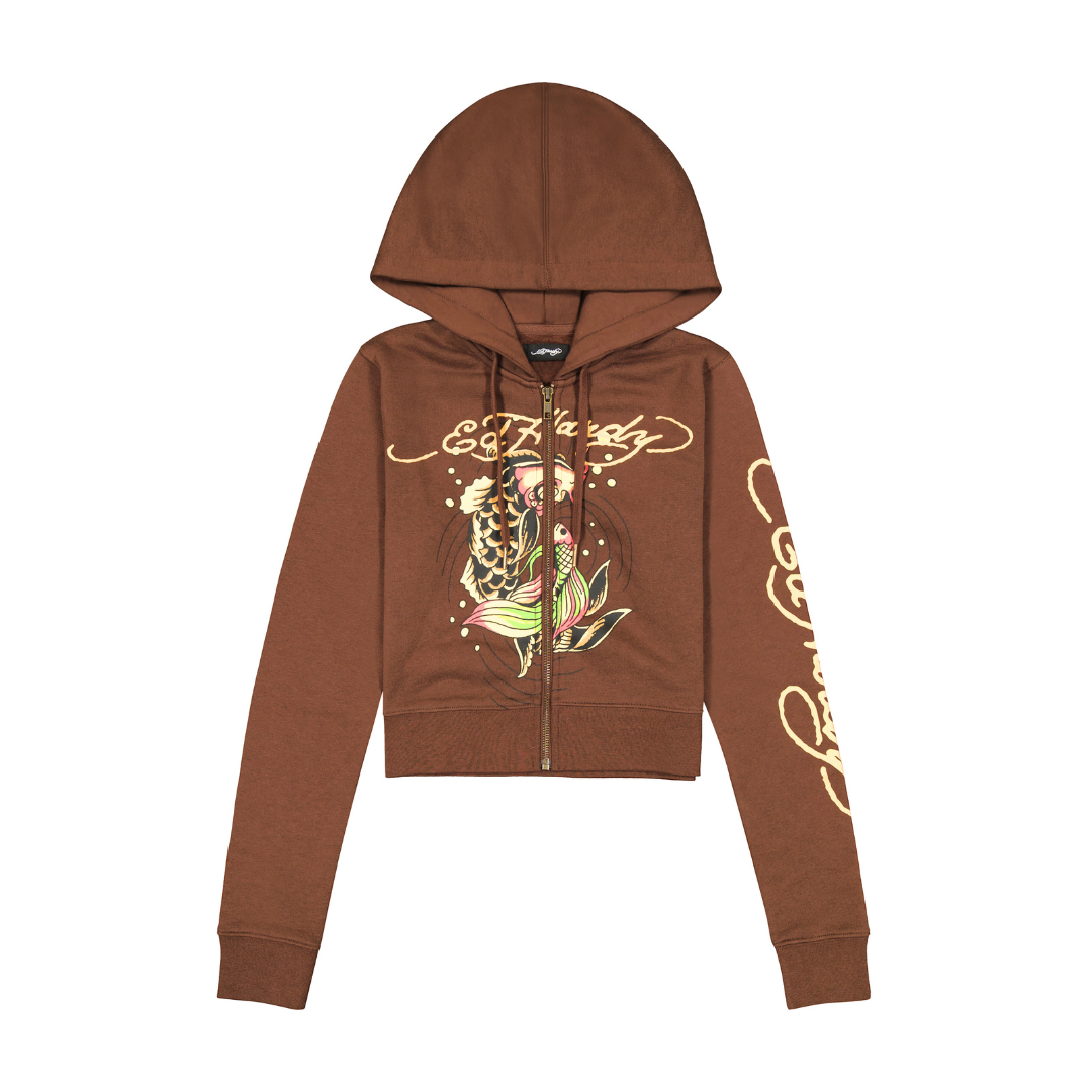 KOI FISH CROPPED HOODIE