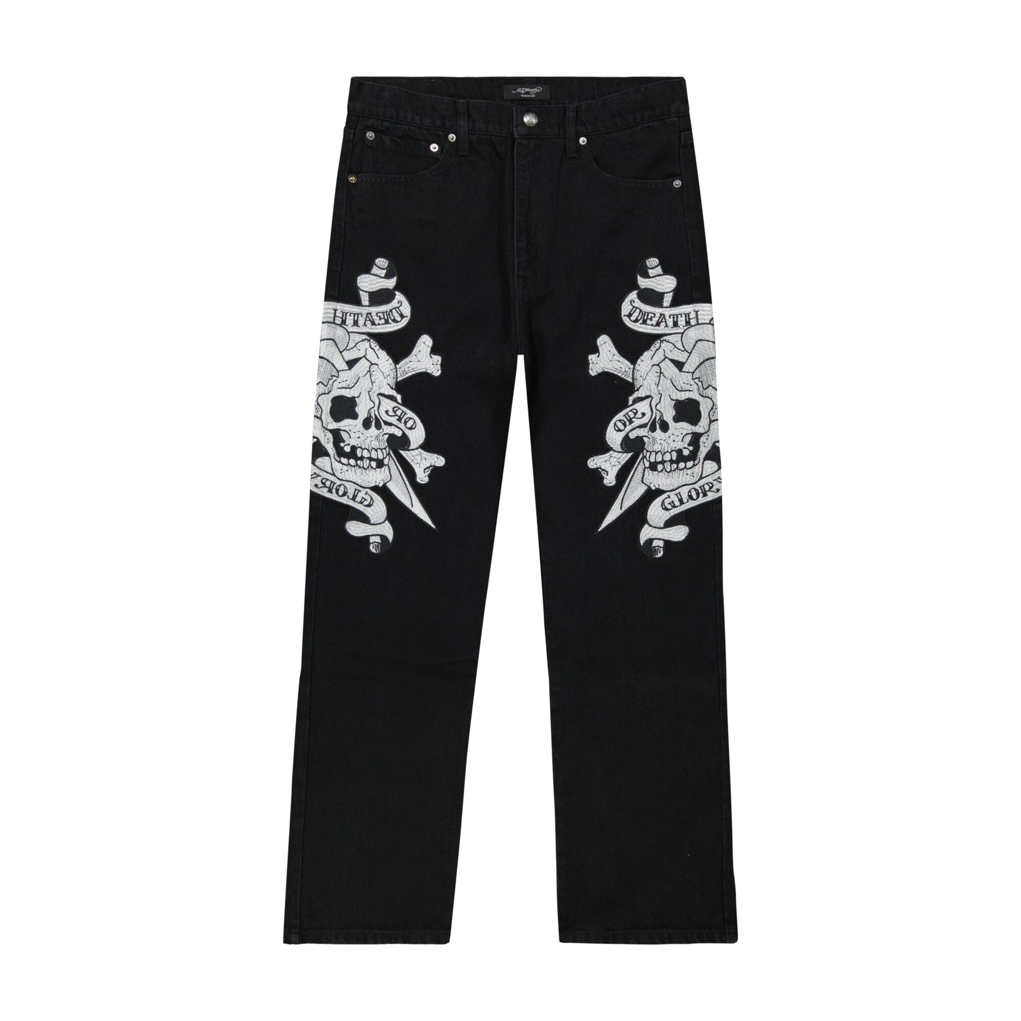 SKULLS WIDE LEG BAGGY JEANS