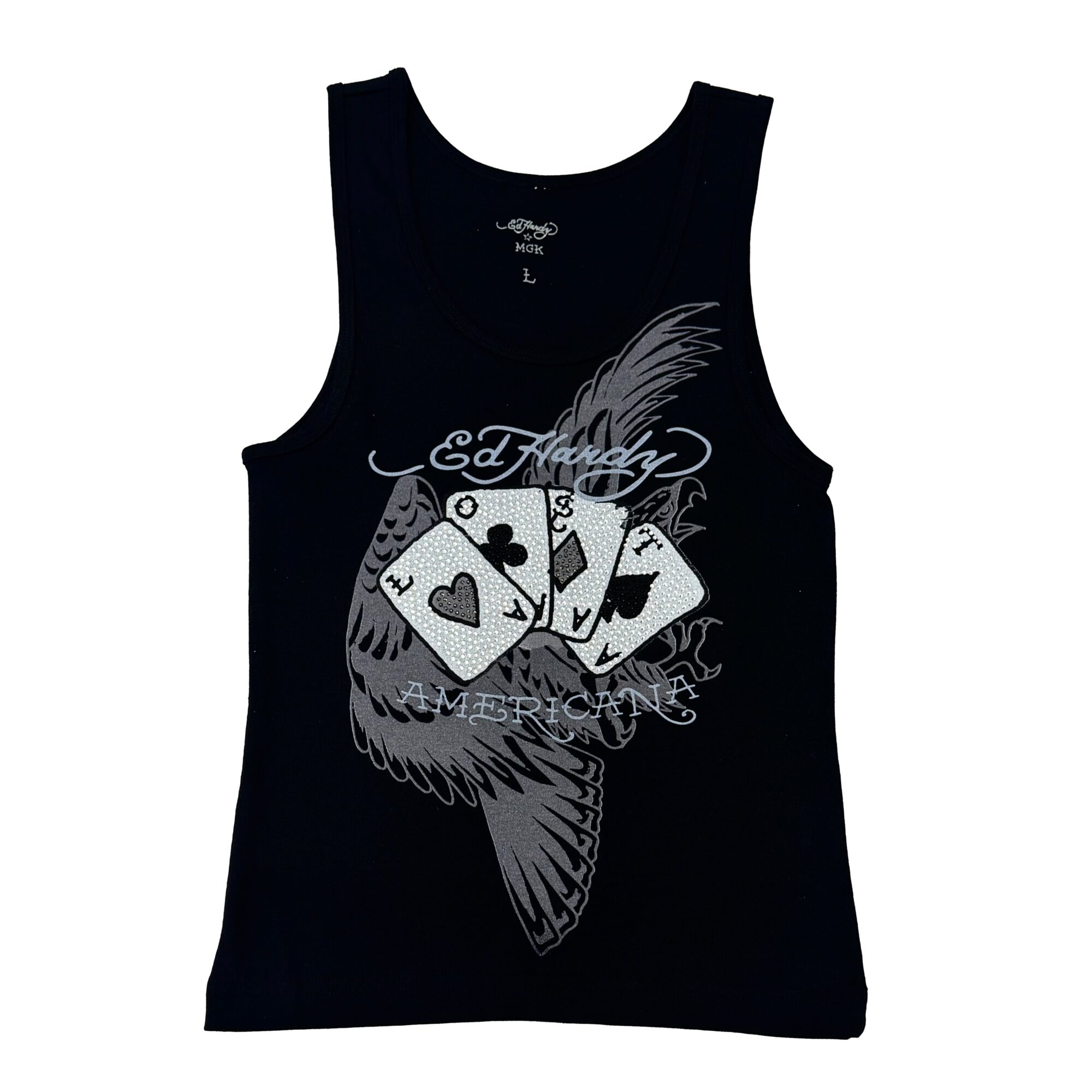 LOST CARDS RHINESTONE RIB TANK