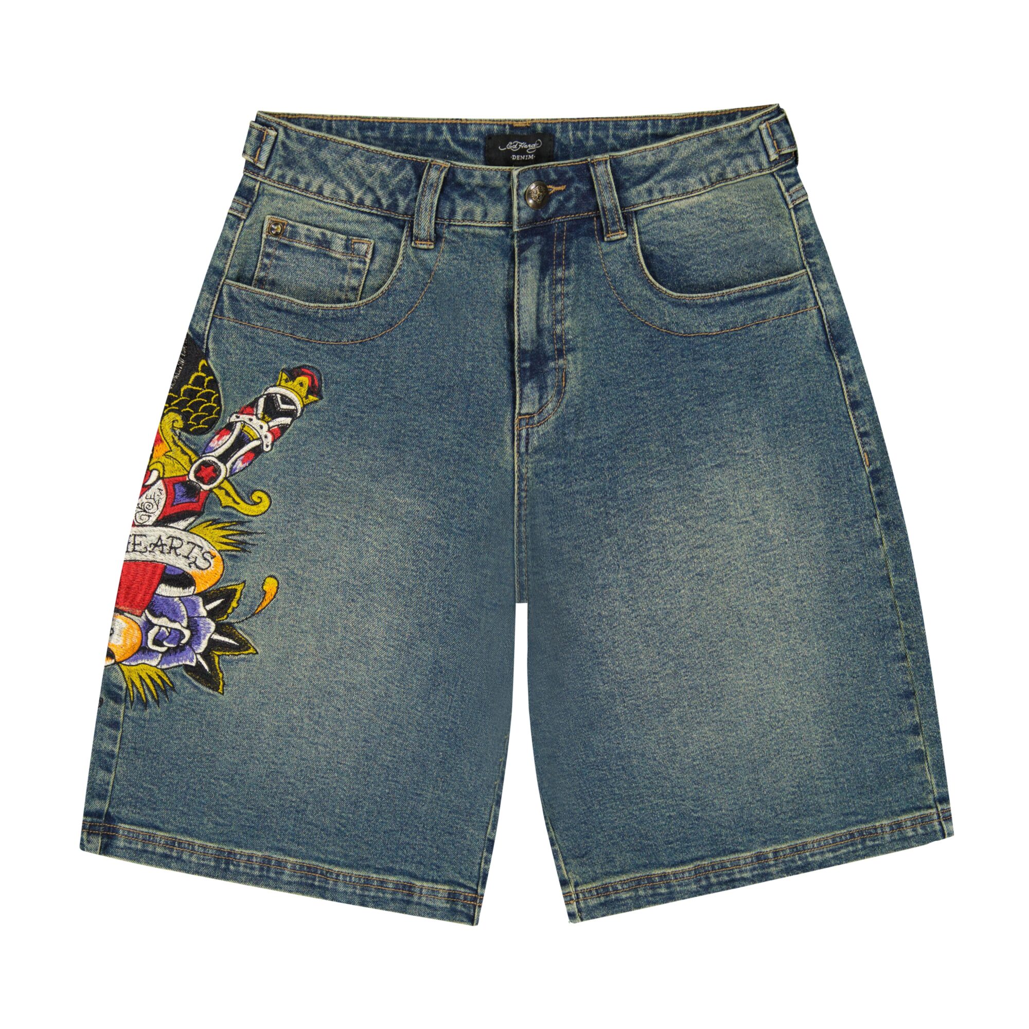 PIERCED EAGLE DENIM JORT
