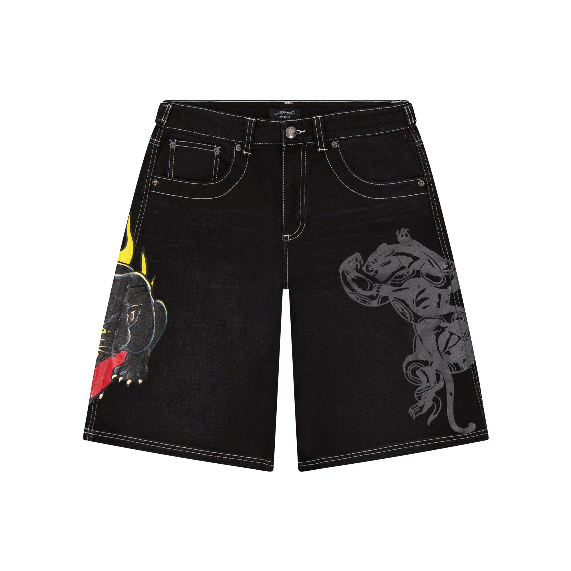 PANTHER HEART DENIM SHORTS