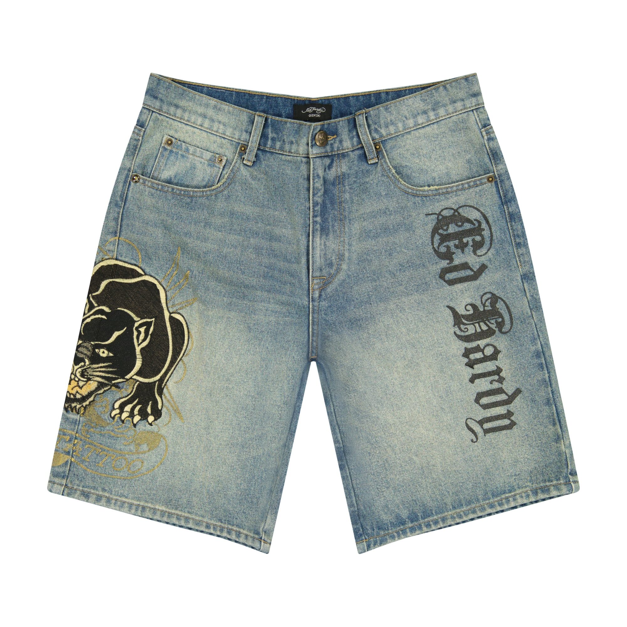 CROUCHING PANTHER SKATER SHORTS